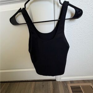 Athleta Black Ribbed Tank Top